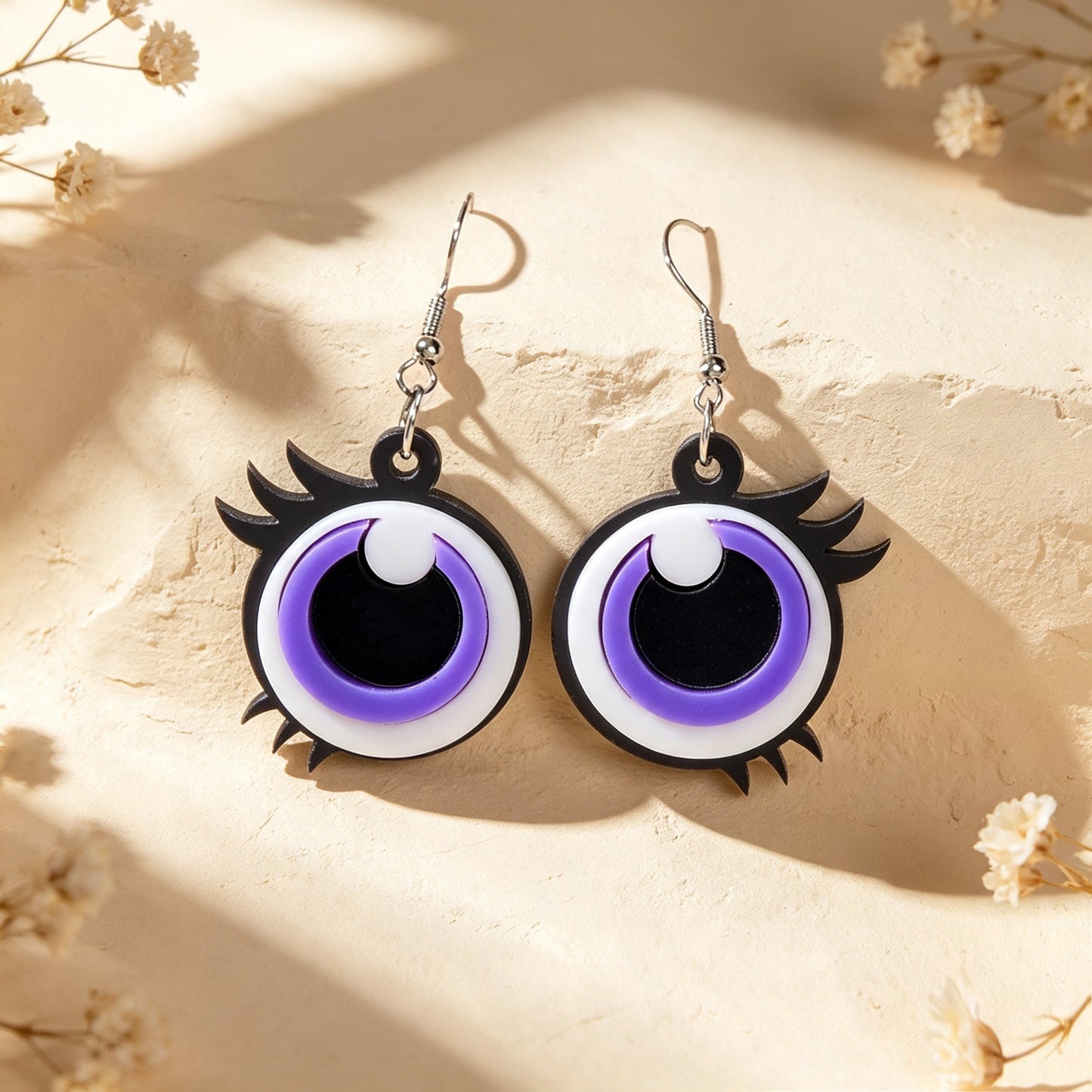 Y2k Playful Purple Eye Statement Earrings Nightclub Party Cosplay Personality Jewelry Accessories