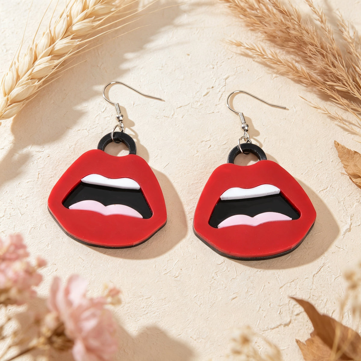 Y2k  Big Red Lips Earrings Halloween Jewelry Music Festival Party Club Cosplay Accessories
