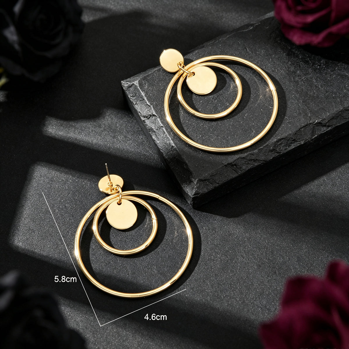 Double Hoop Geometric Drop Earrings Daily Party Office Simple Statement Jewelry