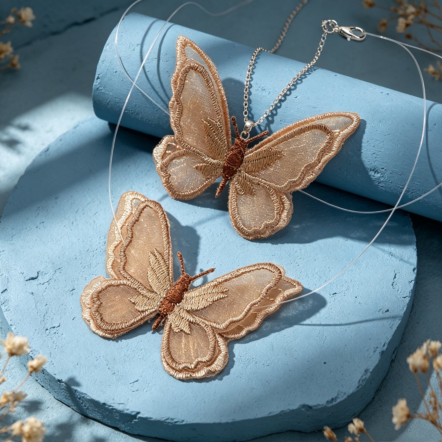 Fashion Spun Fabric Butterfly Thin Choker Necklace Party Holiday Jewellery Gift