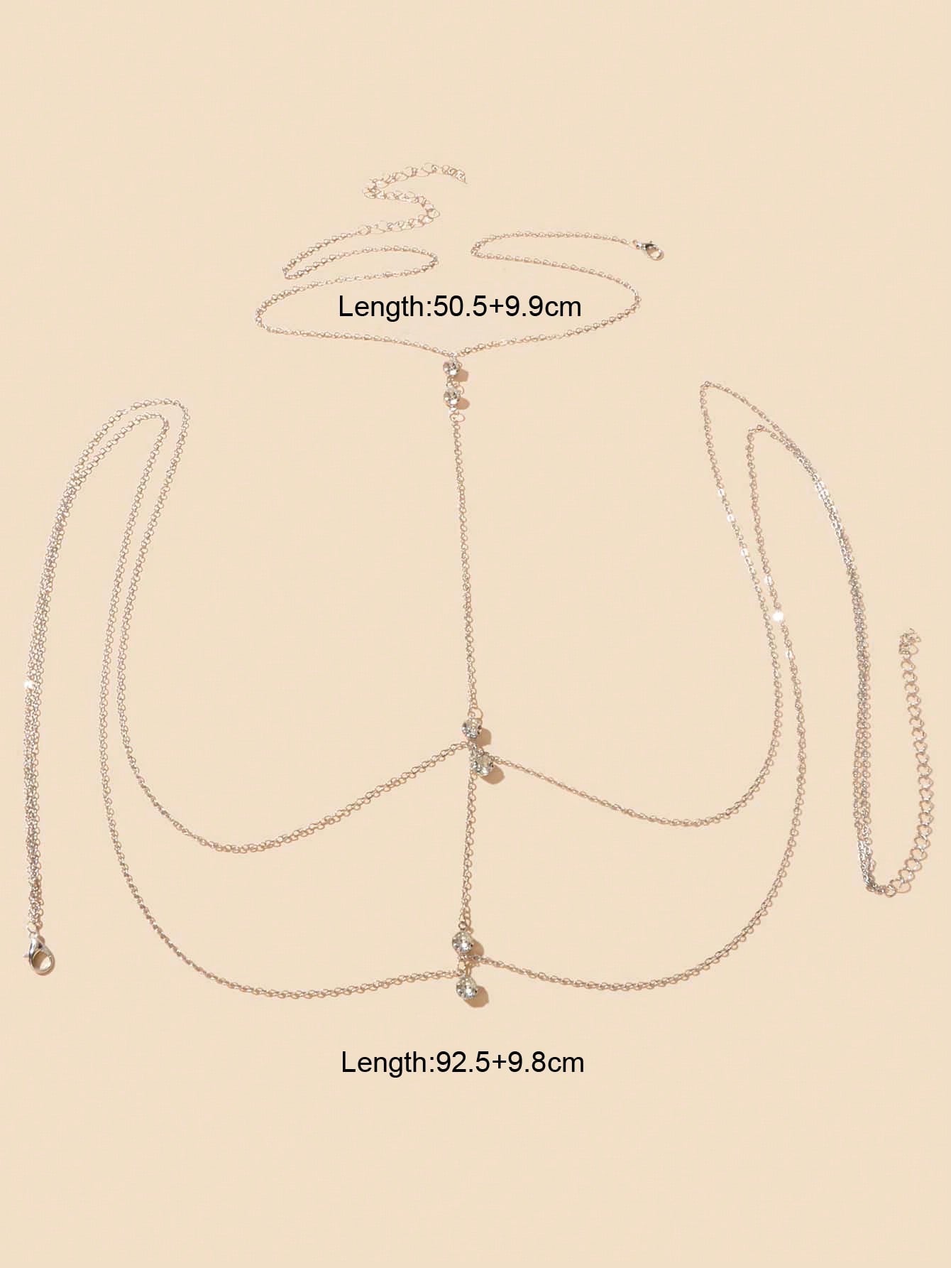 Multilayered Rhinestone Waist Body Chain Sparkling Statement Jewelry Piece