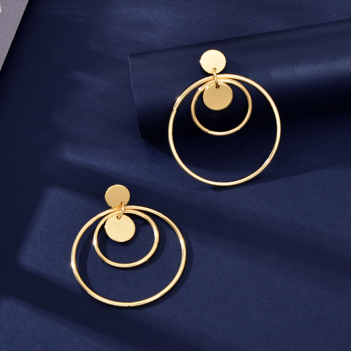Fashion Gold Silver Circle Disc Charm Dangle Hoop Earrings Stunning Accessories