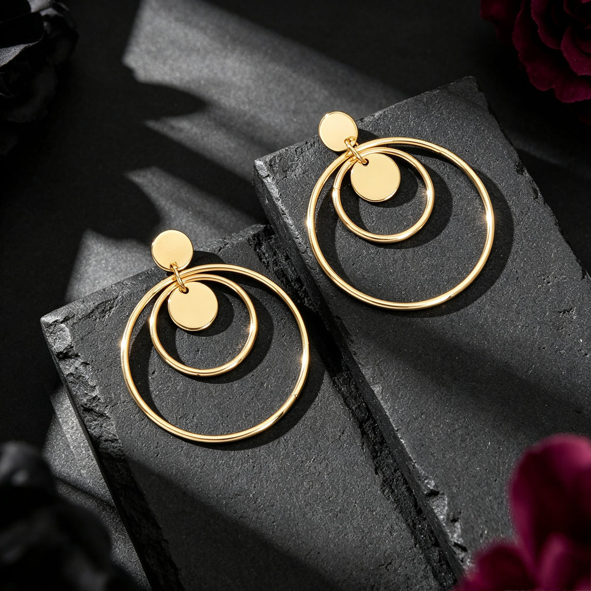 Double Hoop Geometric Drop Earrings Daily Party Office Simple Statement Jewelry