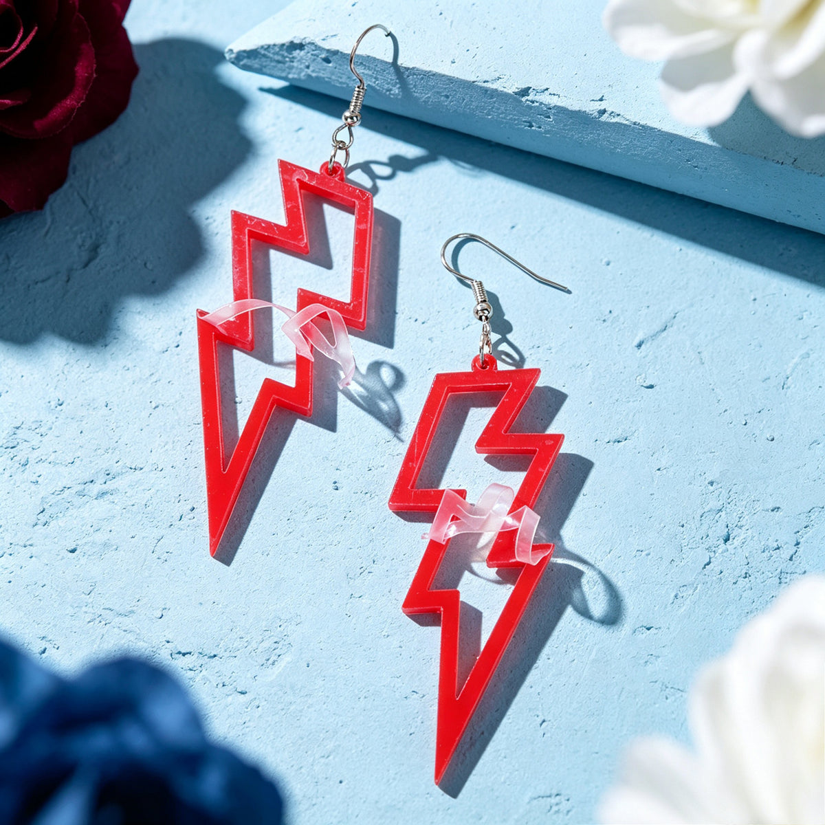 Y2K Hollow Lightning Bold Dangle Earrings Music Festival Edgy Party Jewellery