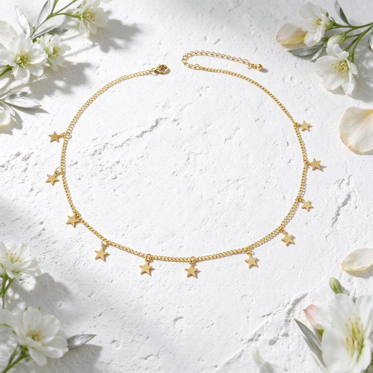Elegant Multi Small Star Charm Collar Necklace Dainty Simple Daily Party Jewelry