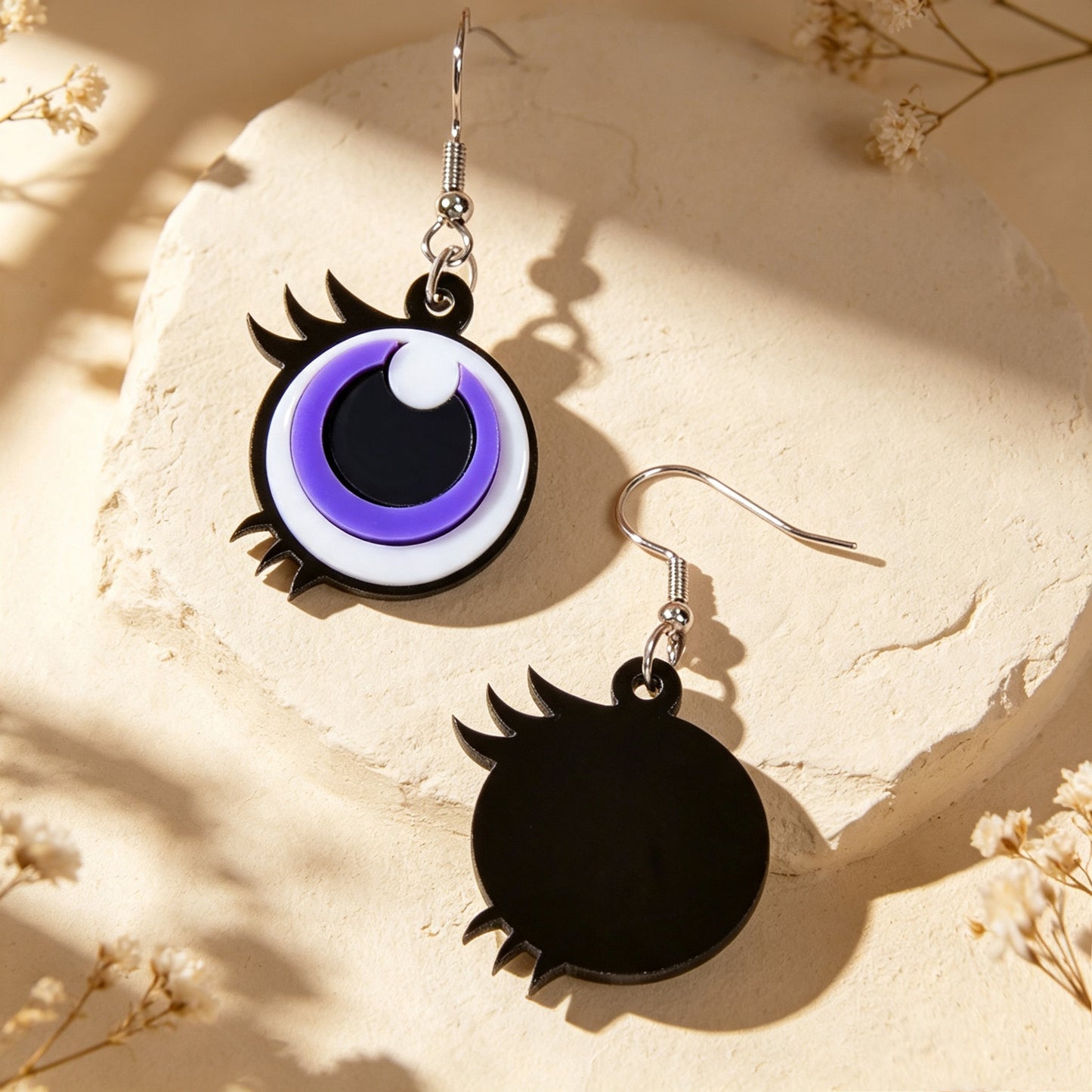 Y2k Playful Purple Eye Statement Earrings Nightclub Party Cosplay Personality Jewelry Accessories