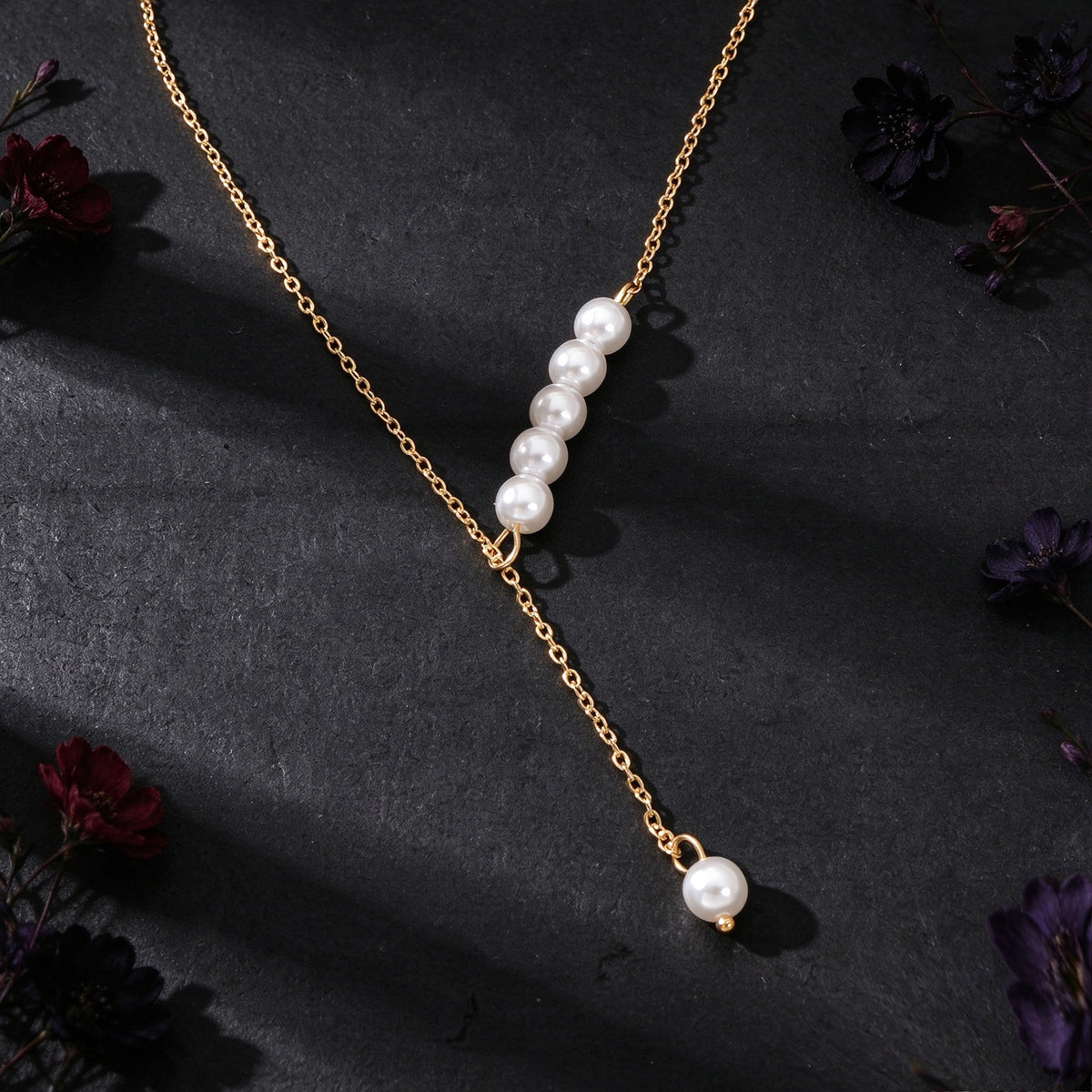 French style Gold Silver Y Shape Adjustable Necklace Officework Dating Accessory