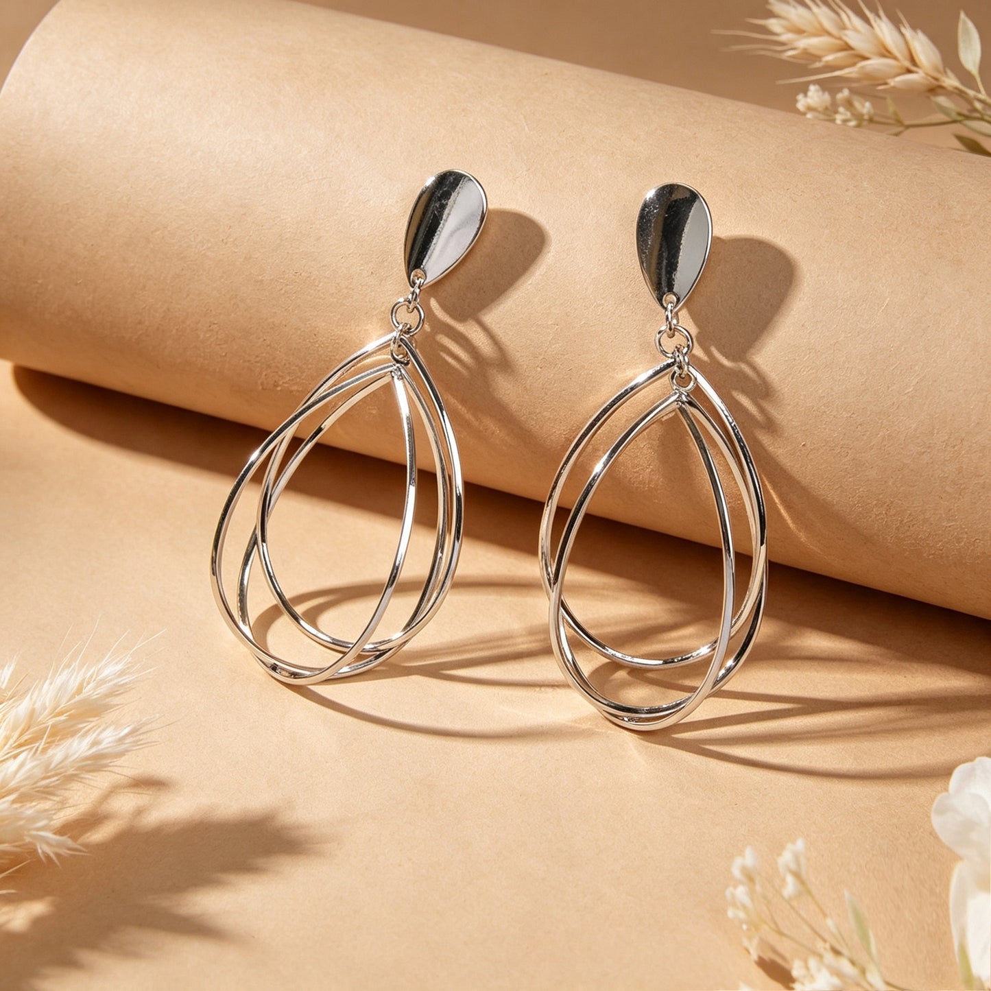 Simple Geometric Hollow Water Drop Dangle Earring Daily Office Hyperbole Jewelry