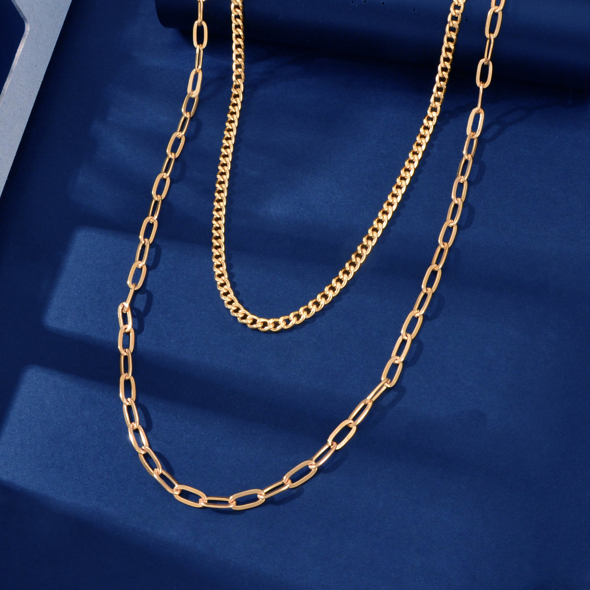 AU Stock 2pcs Chunky Link Chain Statement Layered Necklace Punk Rock Accessories