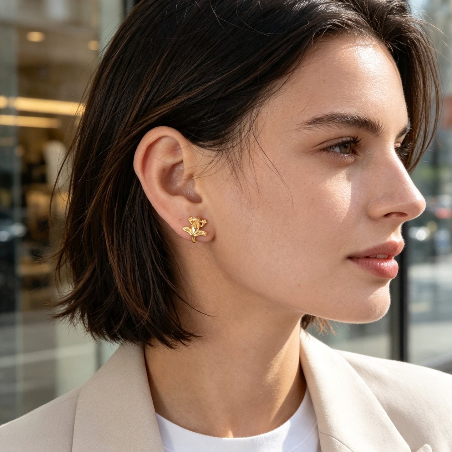 2pcs Gold Tiny Flower Ear Cuffs Non-Pierced Cartilage Ear Clips Dainty Jewellery