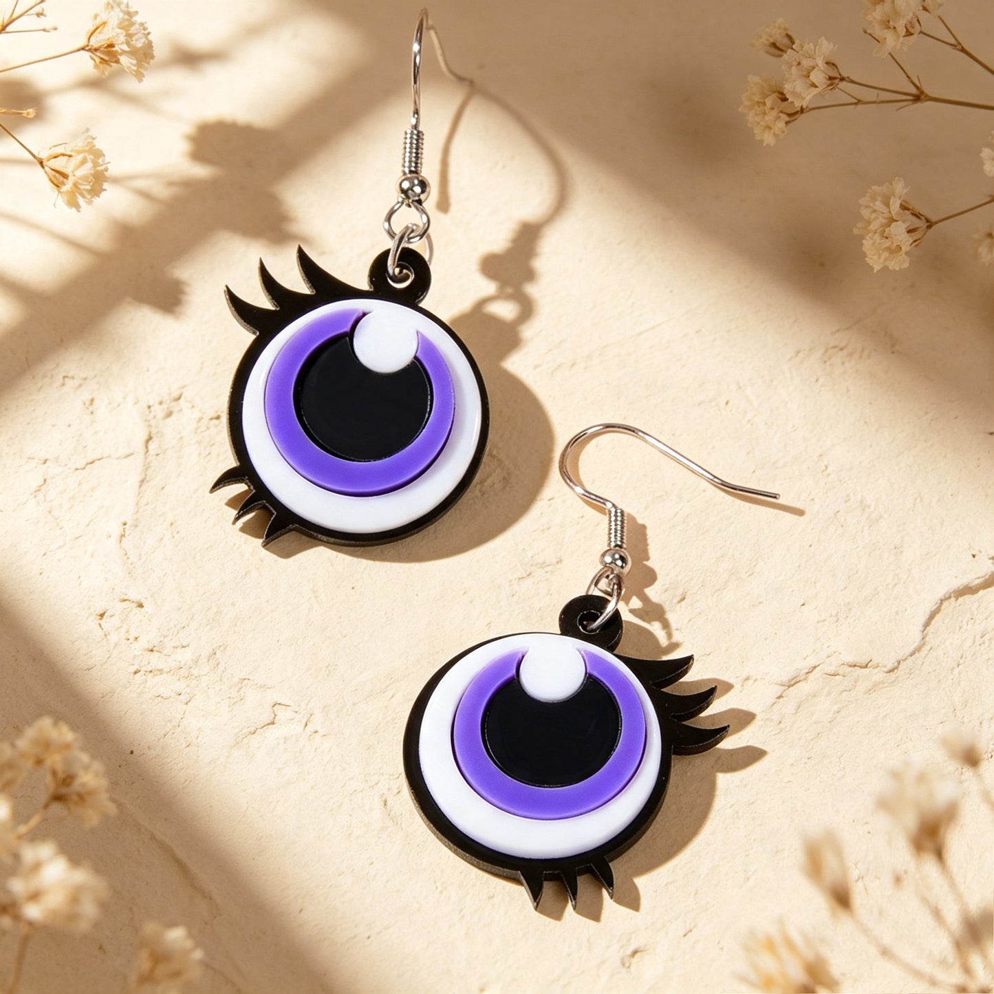 Y2k Playful Purple Eye Statement Earrings Nightclub Party Cosplay Personality Jewelry Accessories