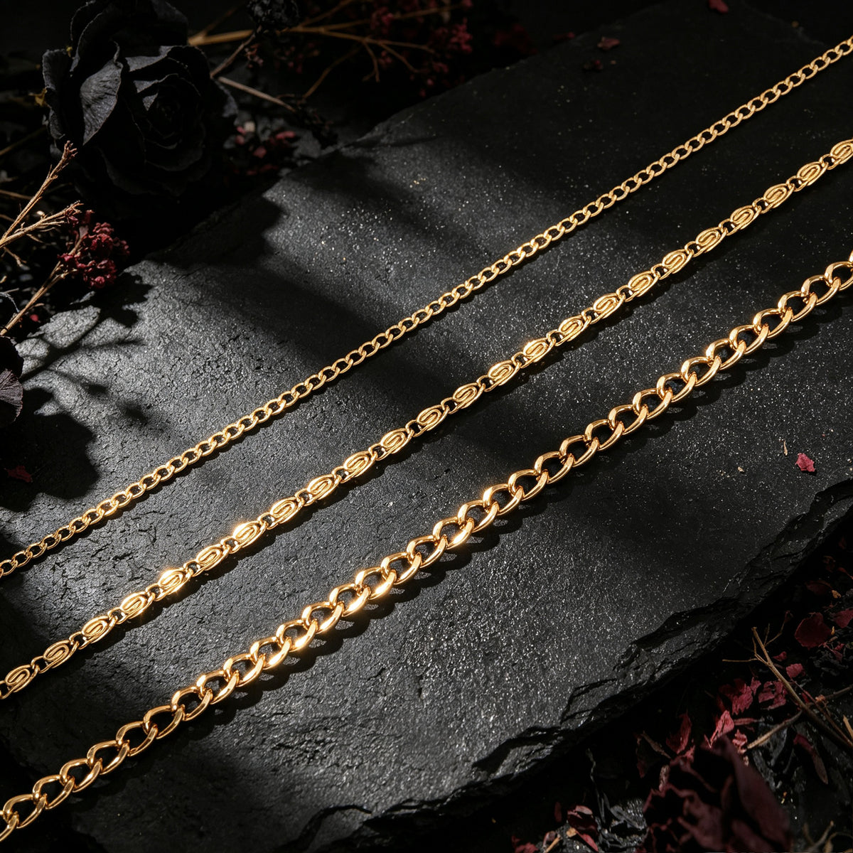 3pcs Layered Collar Necklaces Cuban Geometric Chain Simple Daily Party Jewellery