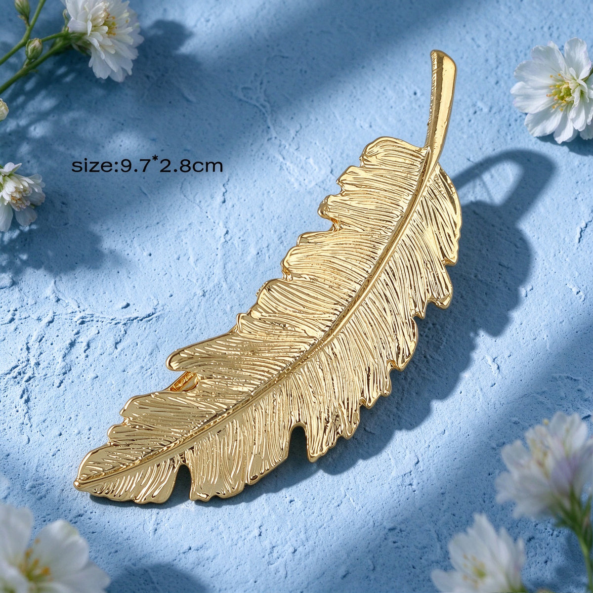Graceful Gold Silver Leaf Feather Hair Clip Barrette Wedding Hair Accessories