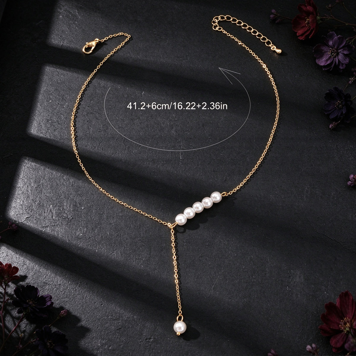French style Gold Silver Y Shape Adjustable Necklace Officework Dating Accessory