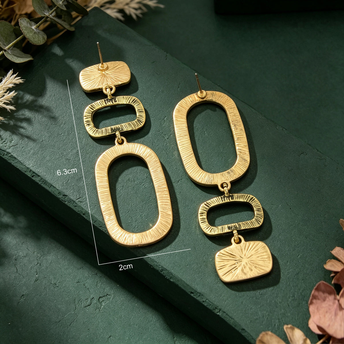 1 pair Basics Square Geometric Pendant Dangle Earrings Daily Officework Business Jewelry Accessories