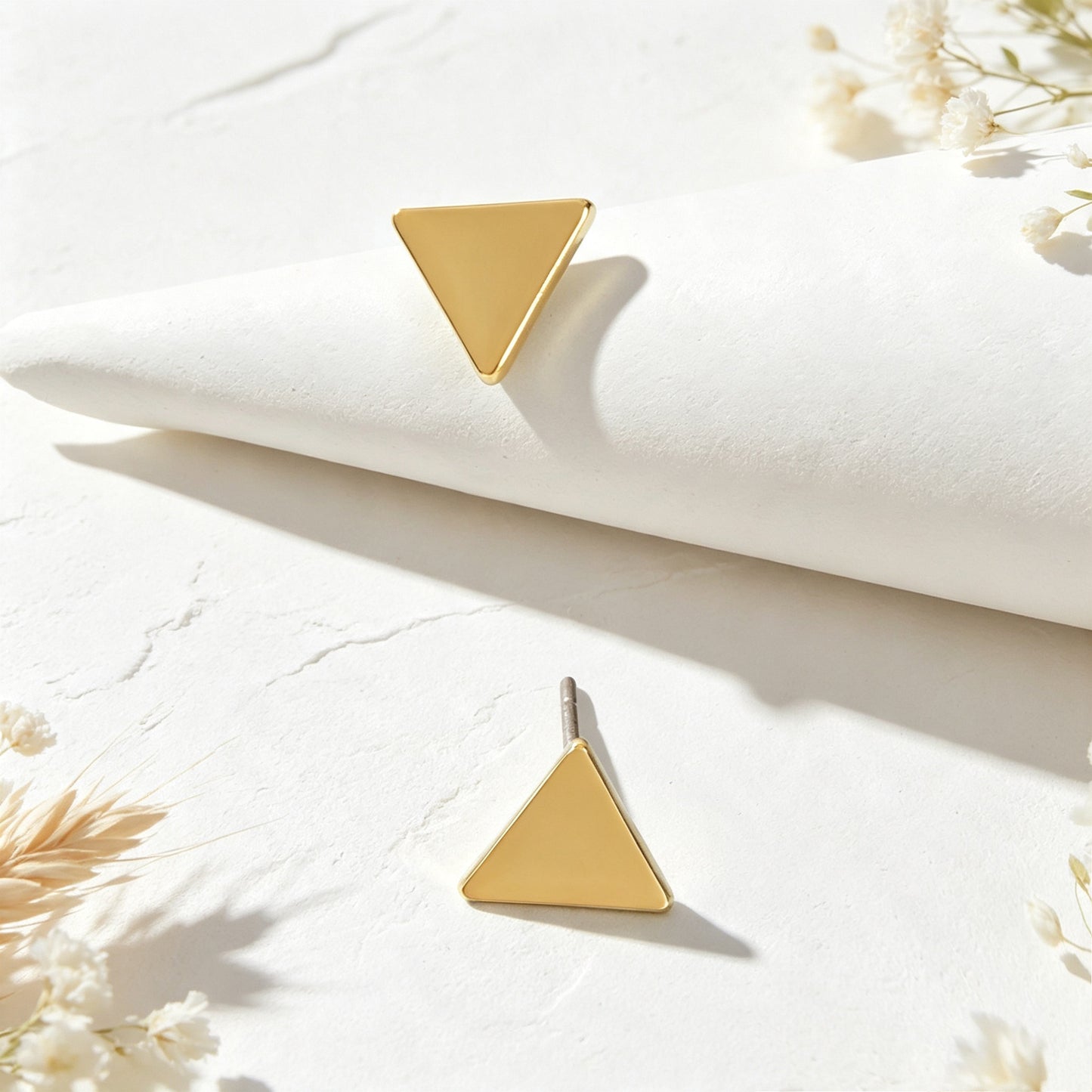 Gold Triangle Geometric Minimalist Stud Earrings Fashion  Daily Casual Work Dainty Jewelry