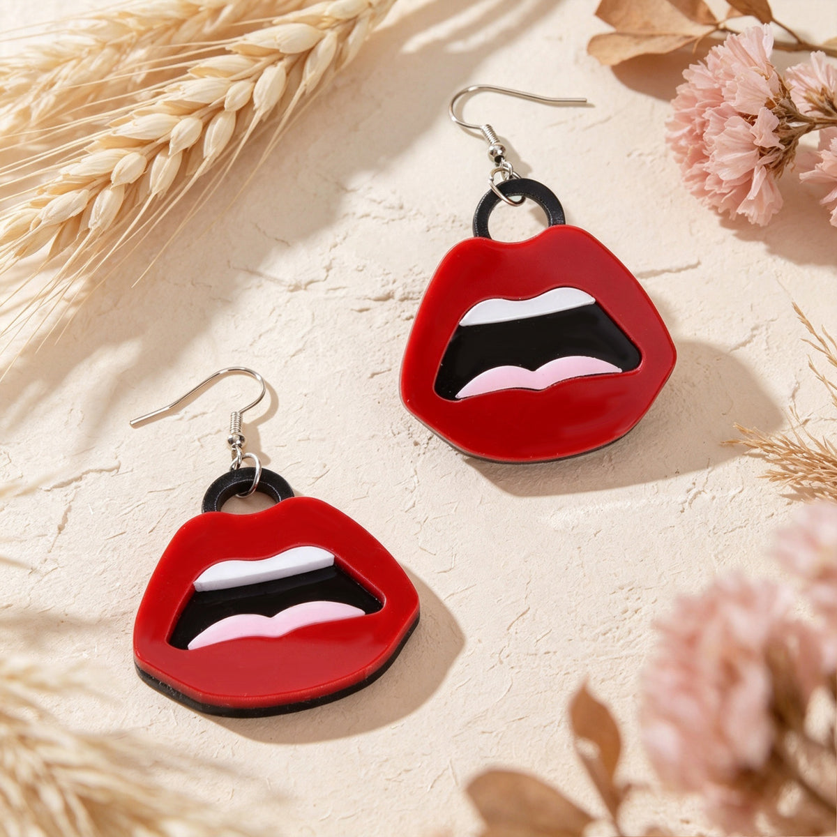 Y2k  Big Red Lips Earrings Halloween Jewelry Music Festival Party Club Cosplay Accessories