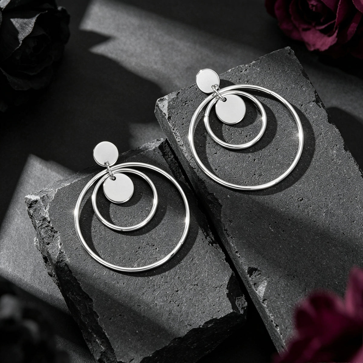 Double Hoop Geometric Drop Earrings Daily Party Office Simple Statement Jewelry