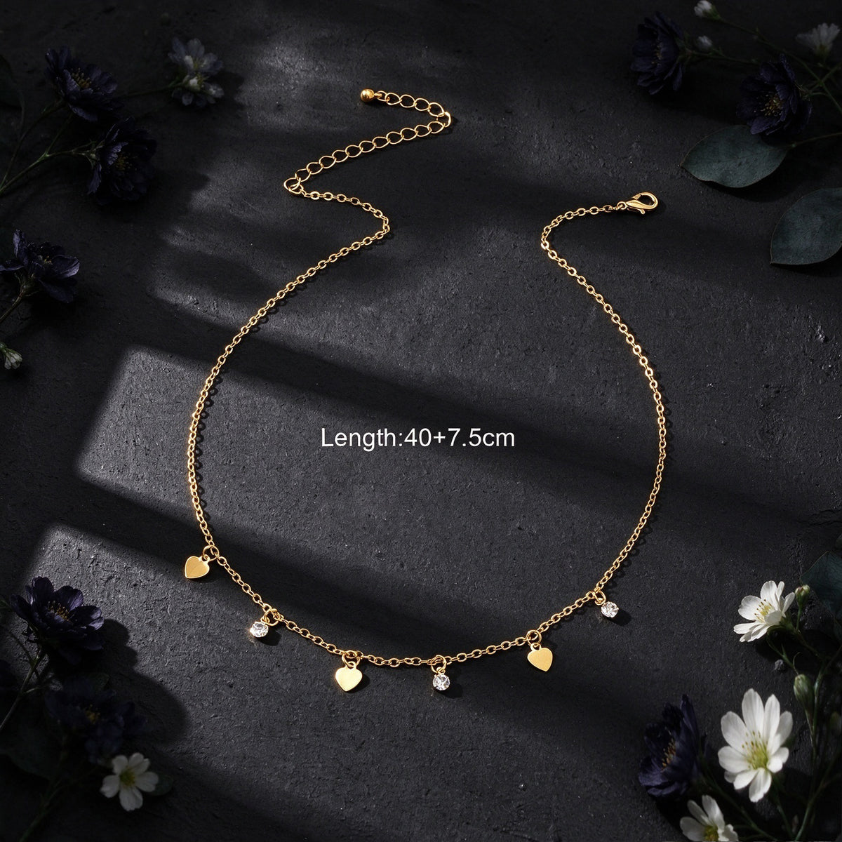 Gold Silver Chain Shiny Heart Pendant Necklace Romantic Dating Party Jewellery