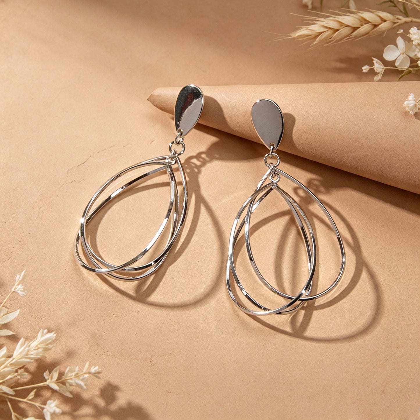Simple Geometric Hollow Water Drop Dangle Earring Daily Office Hyperbole Jewelry