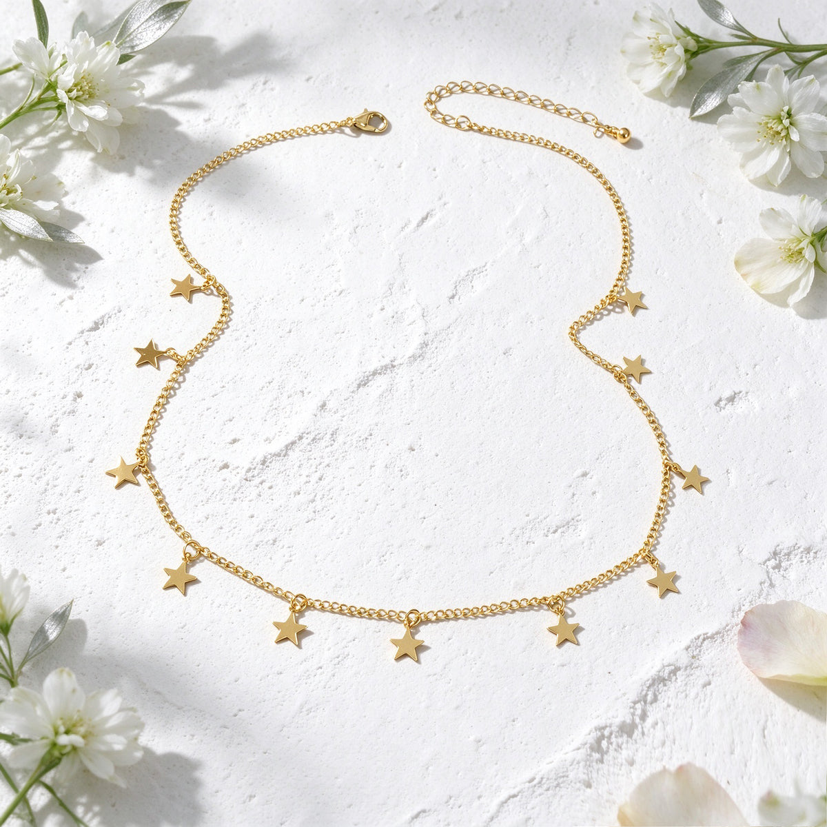 Elegant Multi Small Star Charm Collar Necklace Dainty Simple Daily Party Jewelry