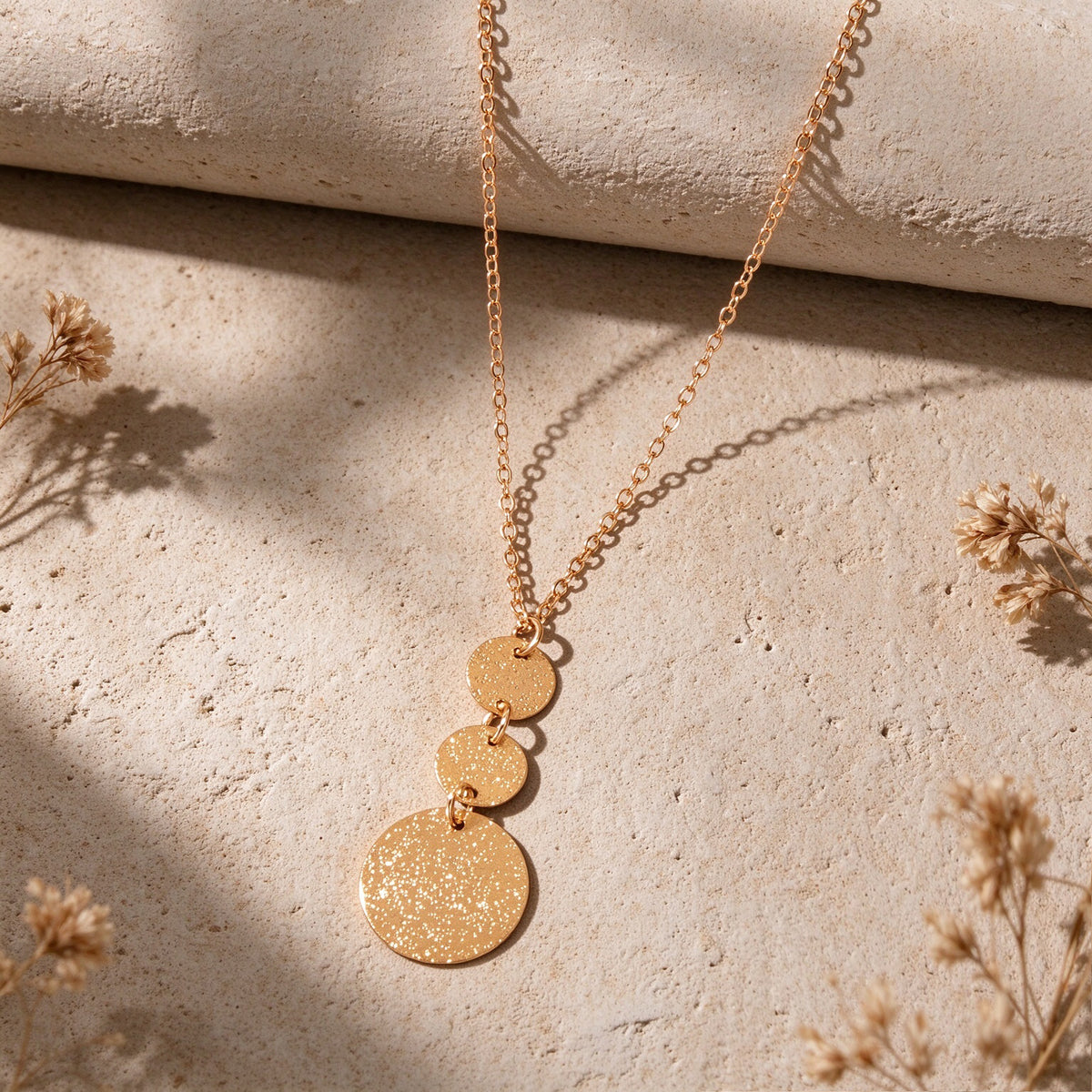 Geometric Disc Fringe Pendant Long Necklace Minimalist Party Vacation Jewellery