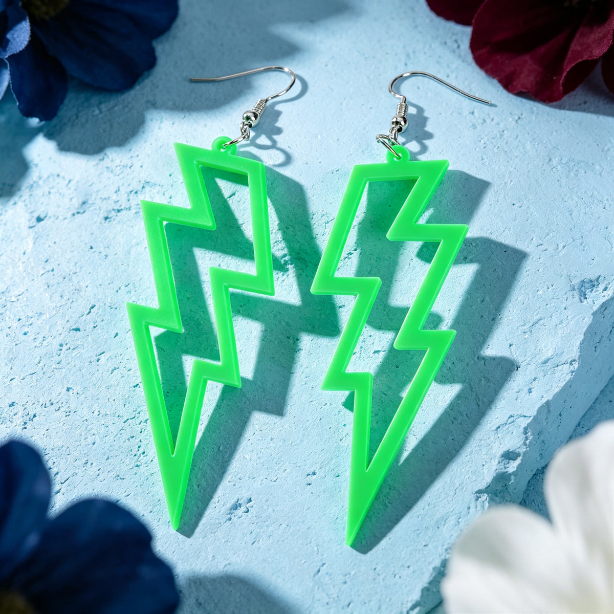 Y2K Hollow Lightning Bold Dangle Earrings Music Festival Edgy Party Jewellery
