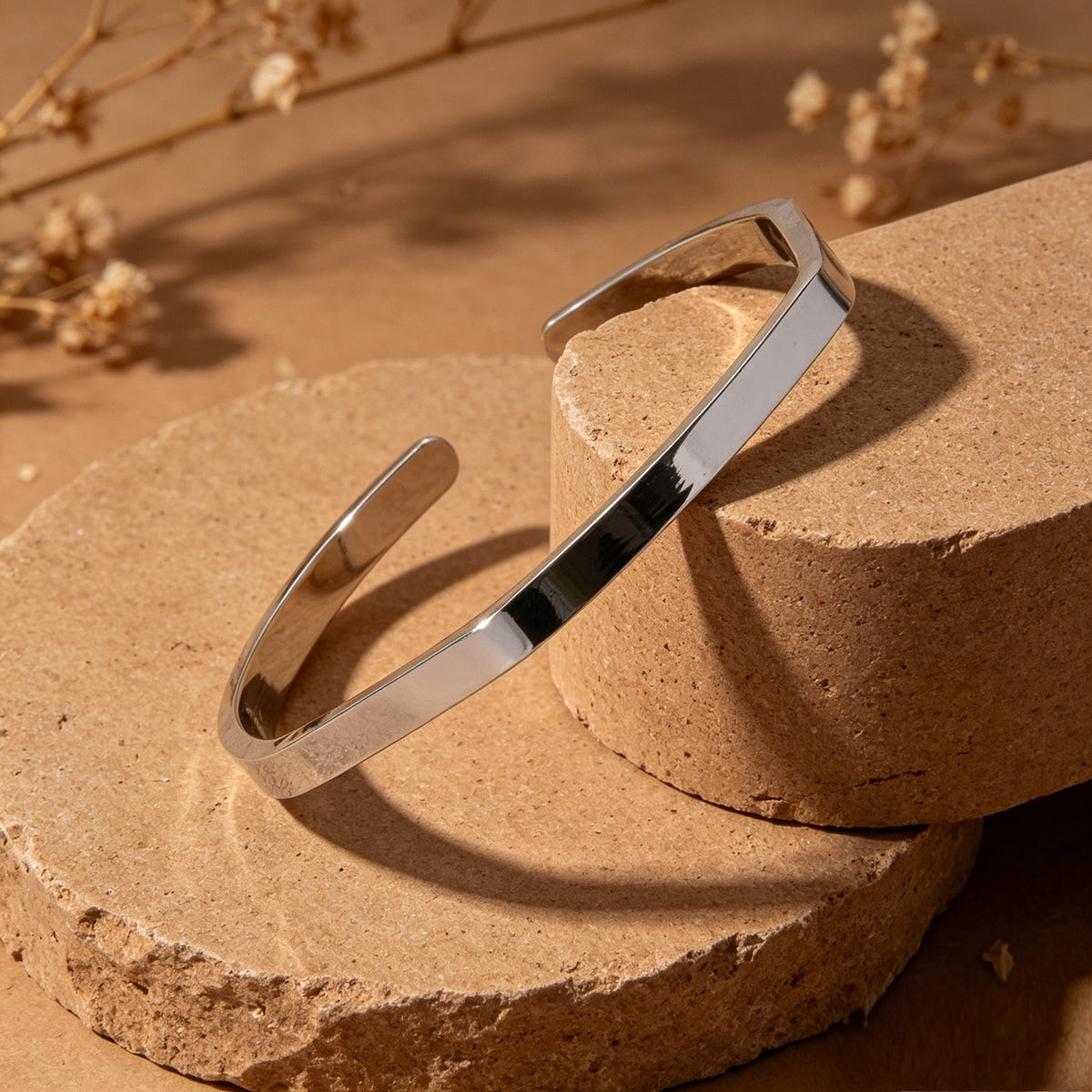 Minimalist Geometric Metal Open Cuff Bangle Modern Daily Officework Jewellery
