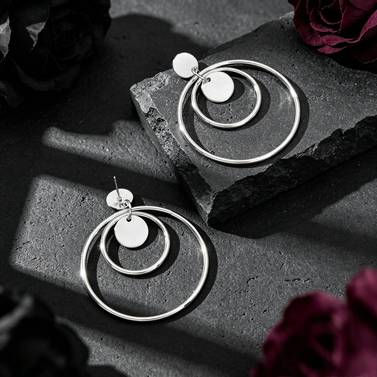 Double Hoop Geometric Drop Earrings Daily Party Office Simple Statement Jewelry