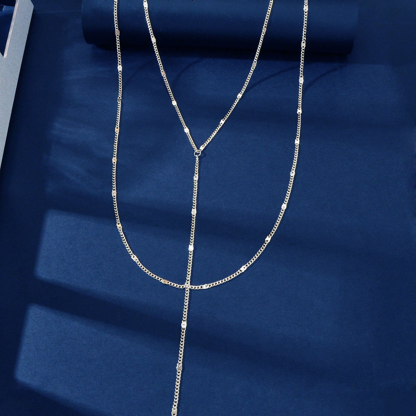 2pcs Multi-layer Long Chain Tassel Fringe Necklace Double Chokers Accessories