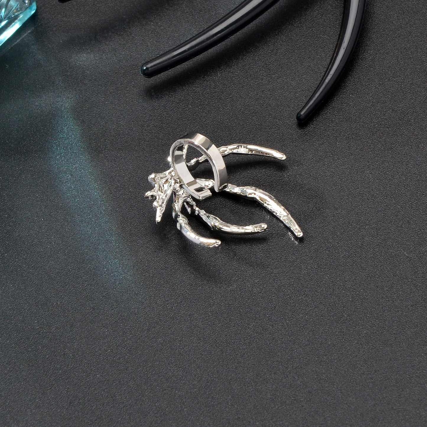 1 pc Punk Hip Hop Style Silvery Spider Ear Cuff Non Piercing Wrap Earring