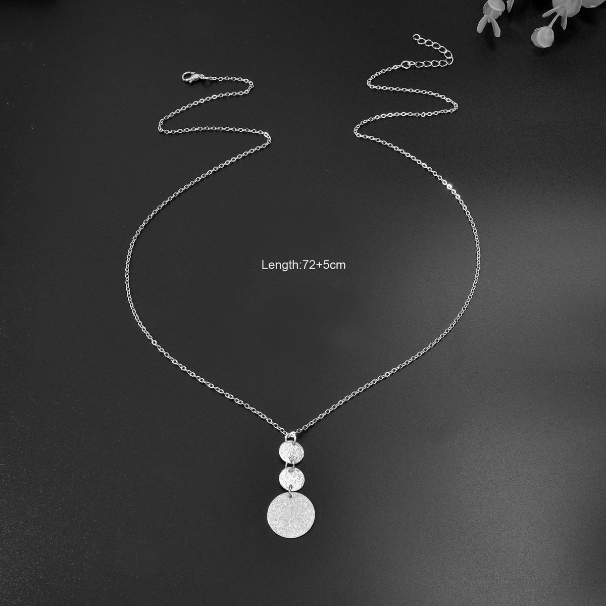 Unique Gold Chain Geometric Round Disc Minimalist Charm Necklace Trendy Jewelry