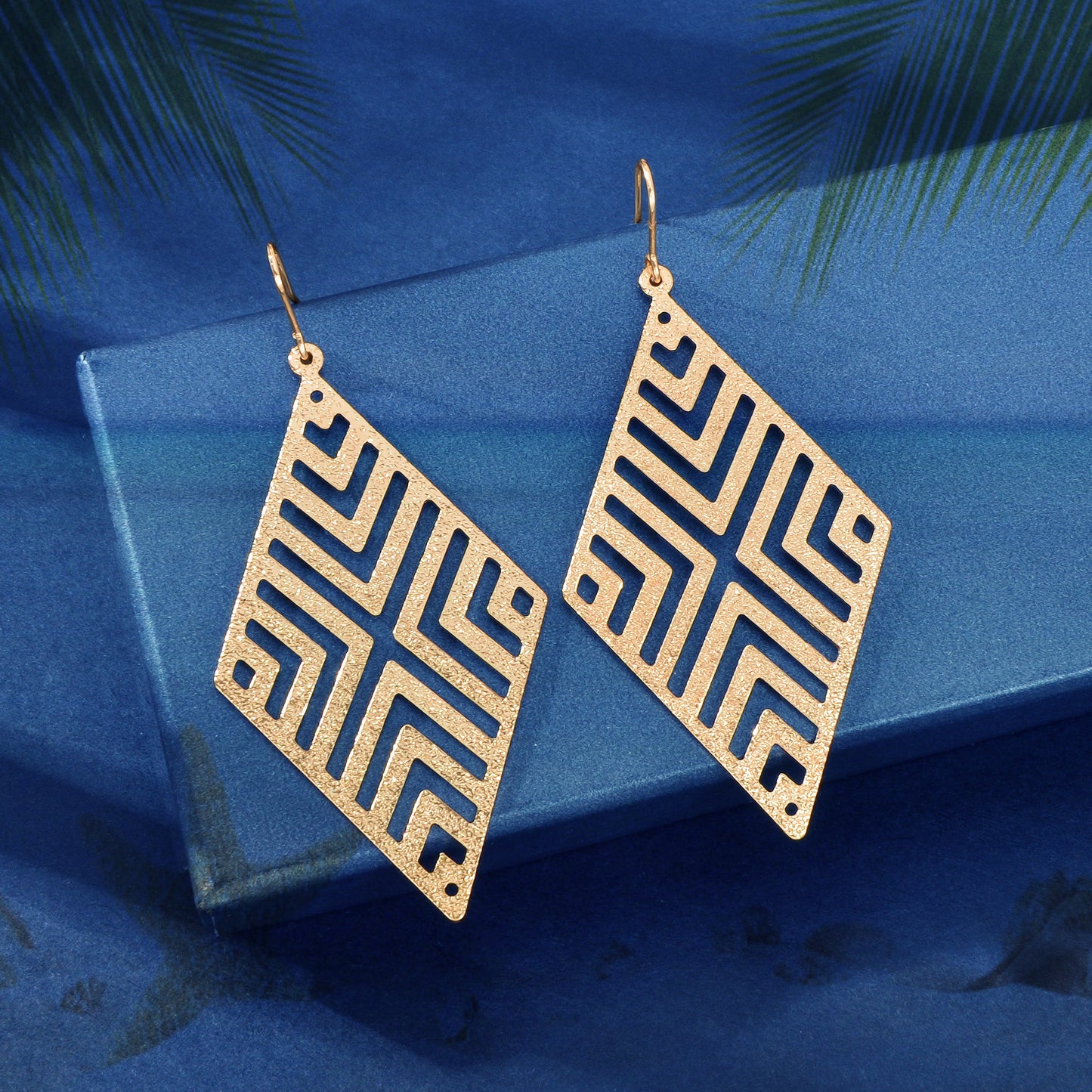 Hollow out Geometric Rhombus Drop Earrings Chic Ear Hook Boutique Jewellery