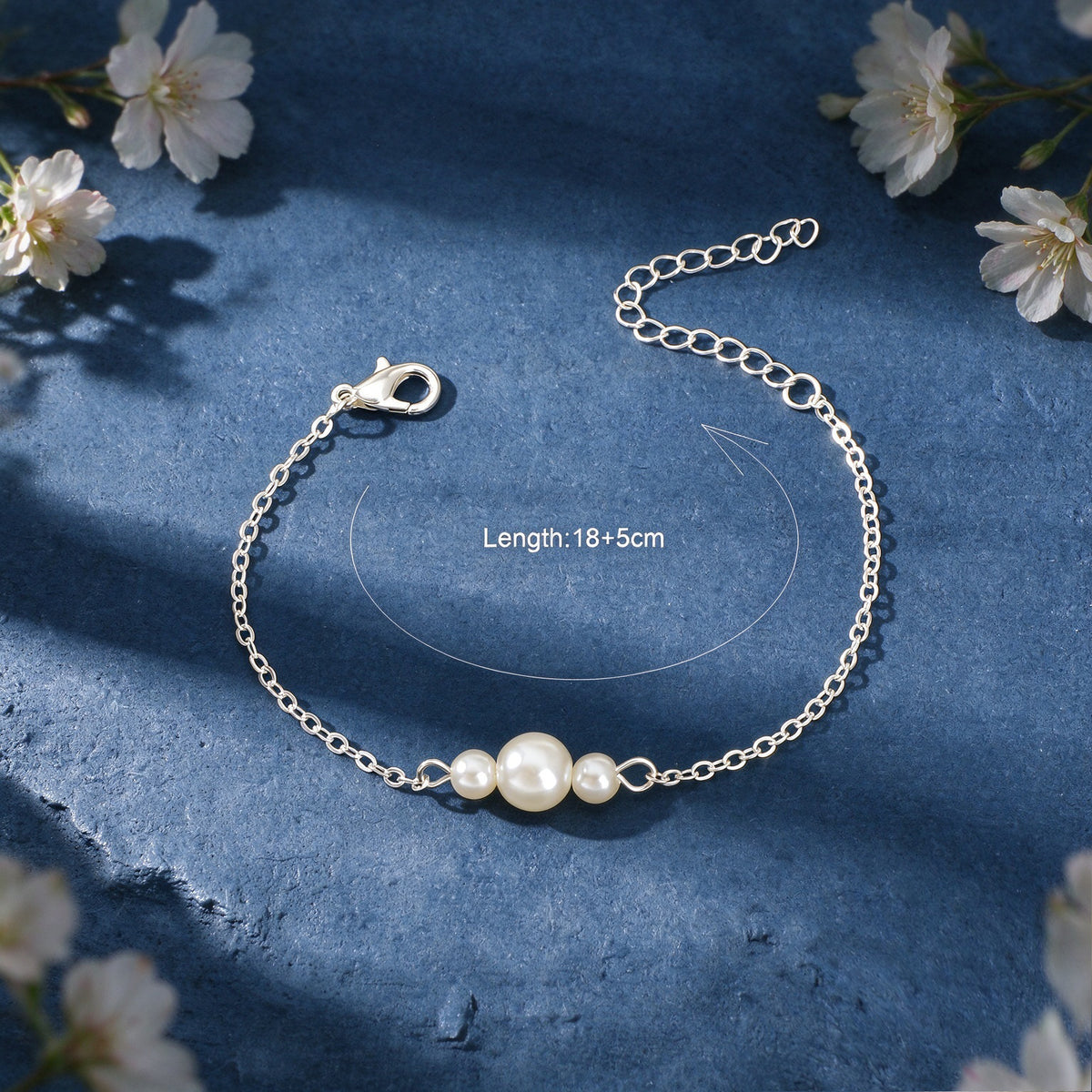 Faux Pearls Gold Silver Thin Link Bracelet Elegant Daily Wedding Gift Jewellery