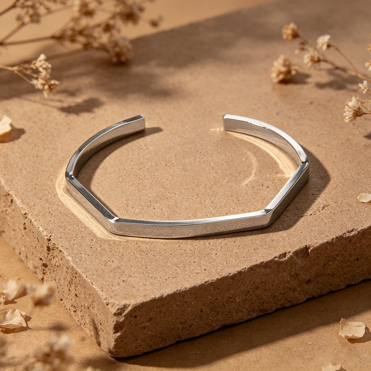 Minimalist Geometric Metal Open Cuff Bangle Modern Daily Officework Jewellery
