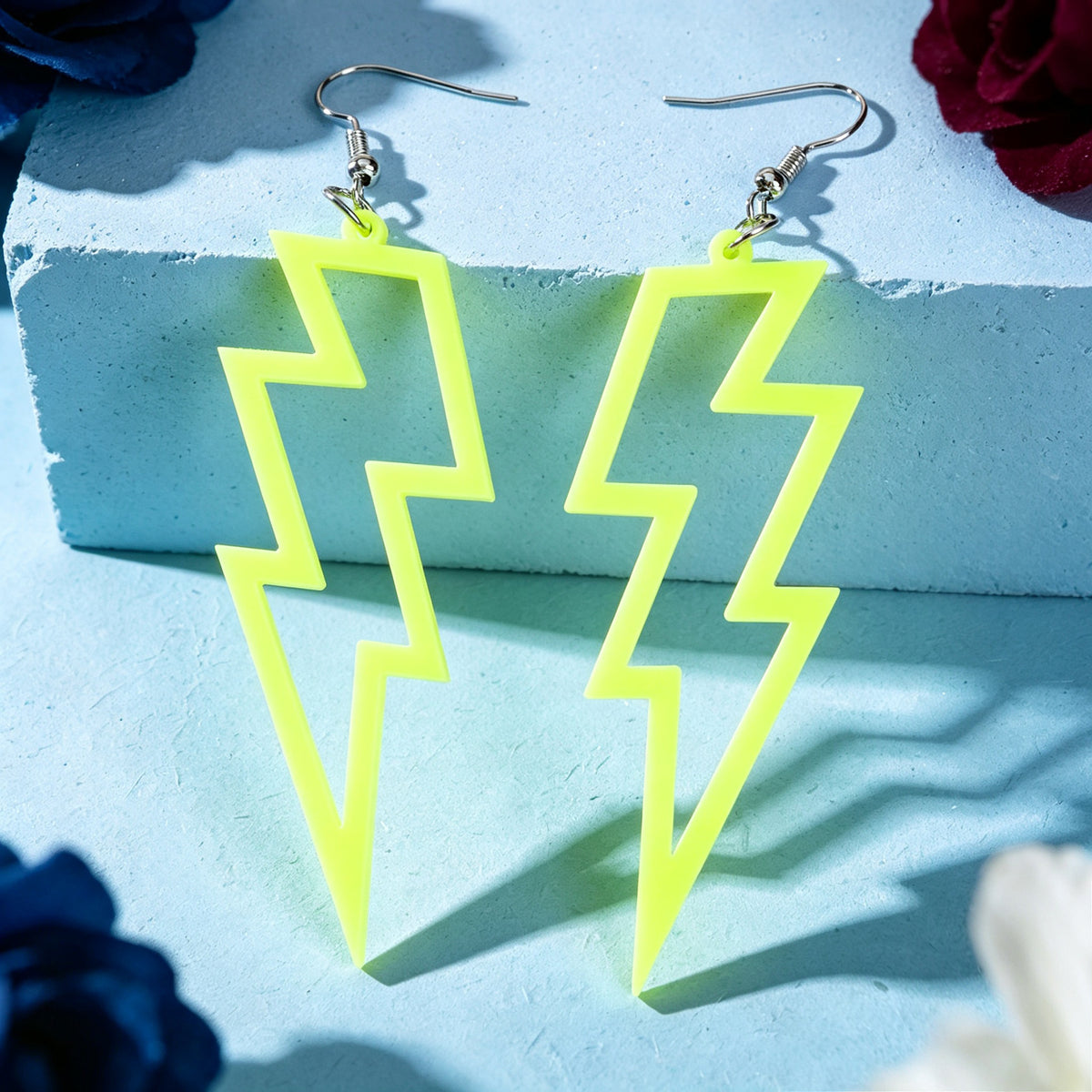 Y2K Hollow Lightning Bold Dangle Earrings Music Festival Edgy Party Jewellery