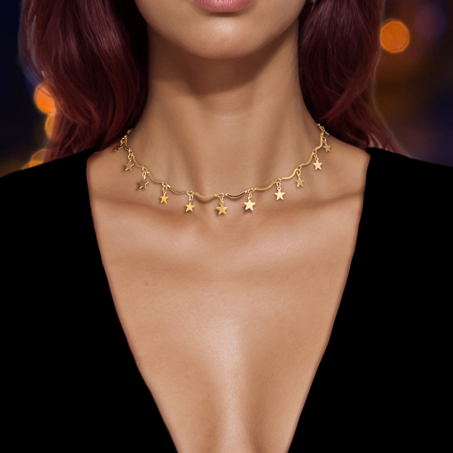 Gold Chain Star Charms Necklace Pendant Choker Wholesale Price Accessories Gift