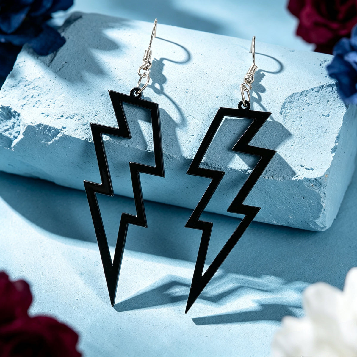 Y2K Hollow Lightning Bold Dangle Earrings Music Festival Edgy Party Jewellery
