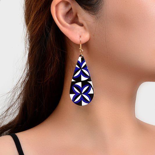 Geometric Pattern Acrylic Water Drop Statement Earrings Women Party Decoration