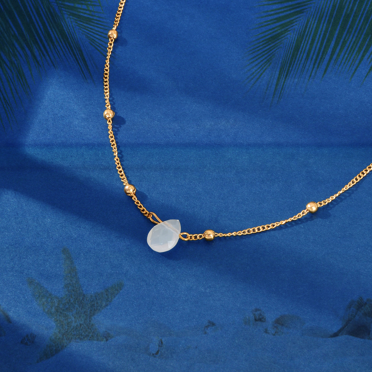 Boho Gold Silver Metal Round Beads Water Drop Charm Stunning Choker Necklace