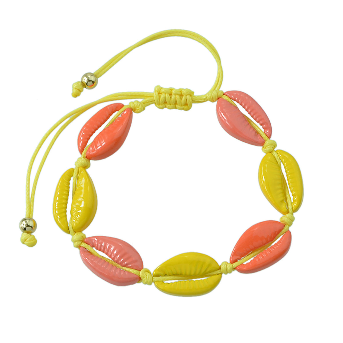 Ethnic Jewelry Colorful Enamel Shell Shape Adjustable Braided Bohemian Bracelet