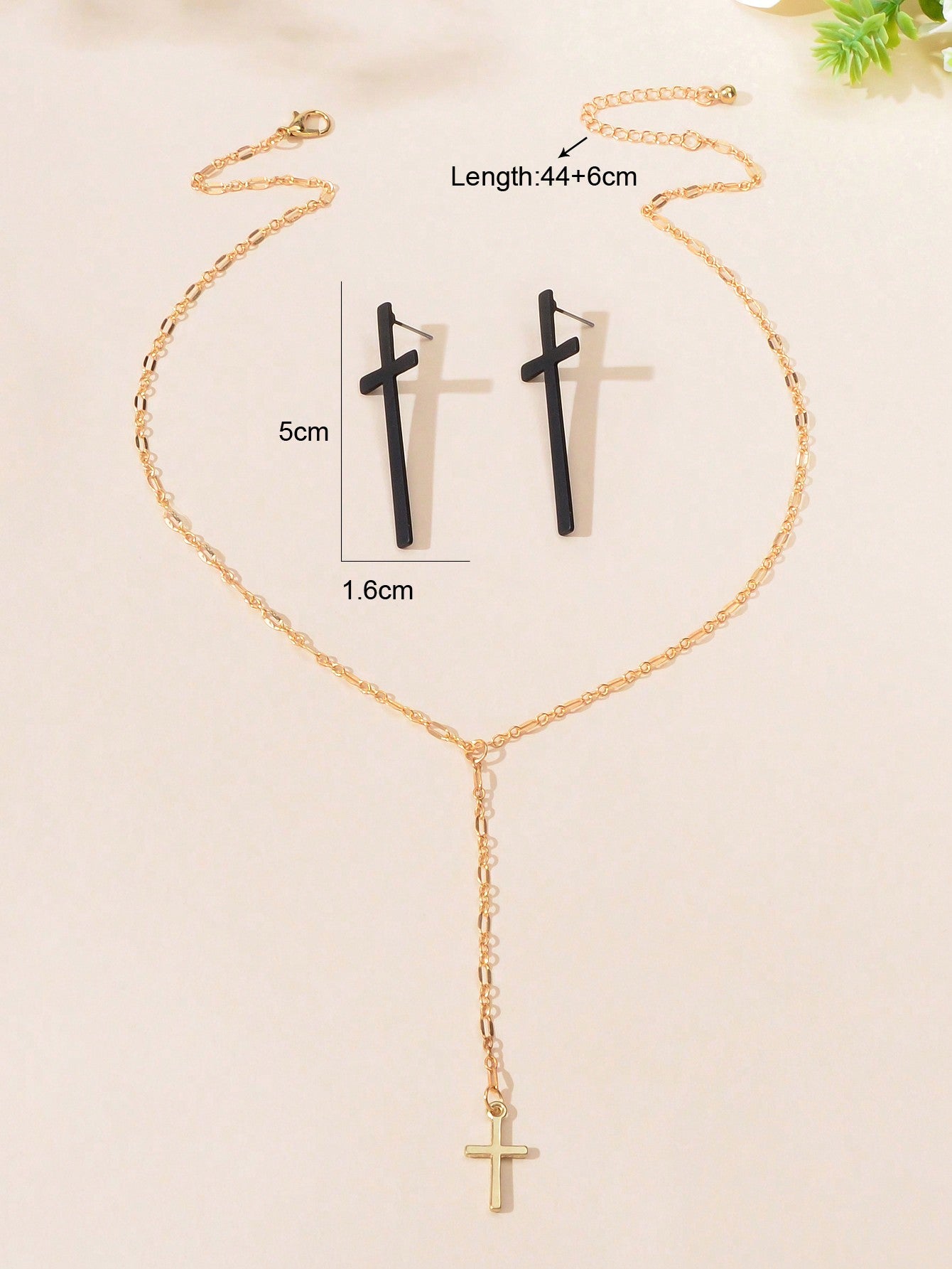 Cross Pendant Necklace and Earrings Set - Symbolic Statement of Faith Jewellery