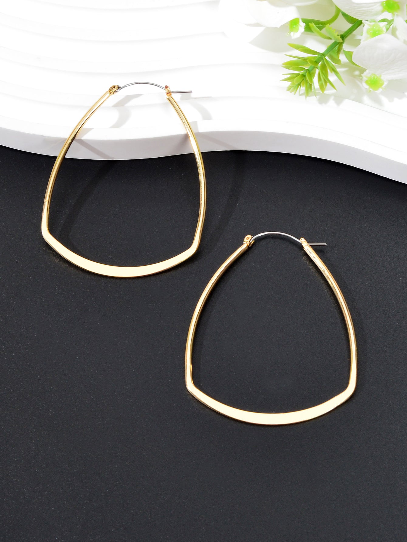 Asymmetrical Hoop Earrings Chic and Minimalist Accessories Holiday Jewelry Gift
