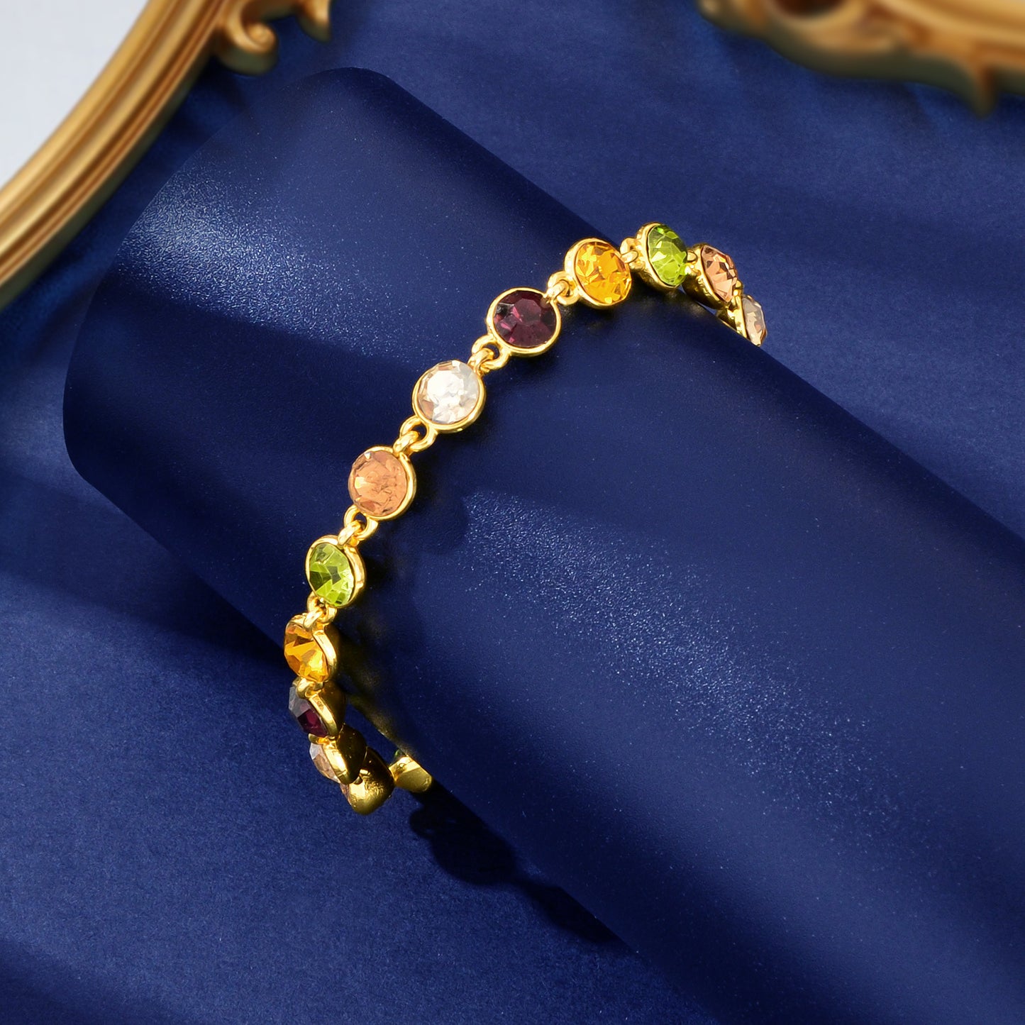 Elegant High Quality Multicolour Rhinestone Decor Bracelet Anniversary Party Prom Jewelry