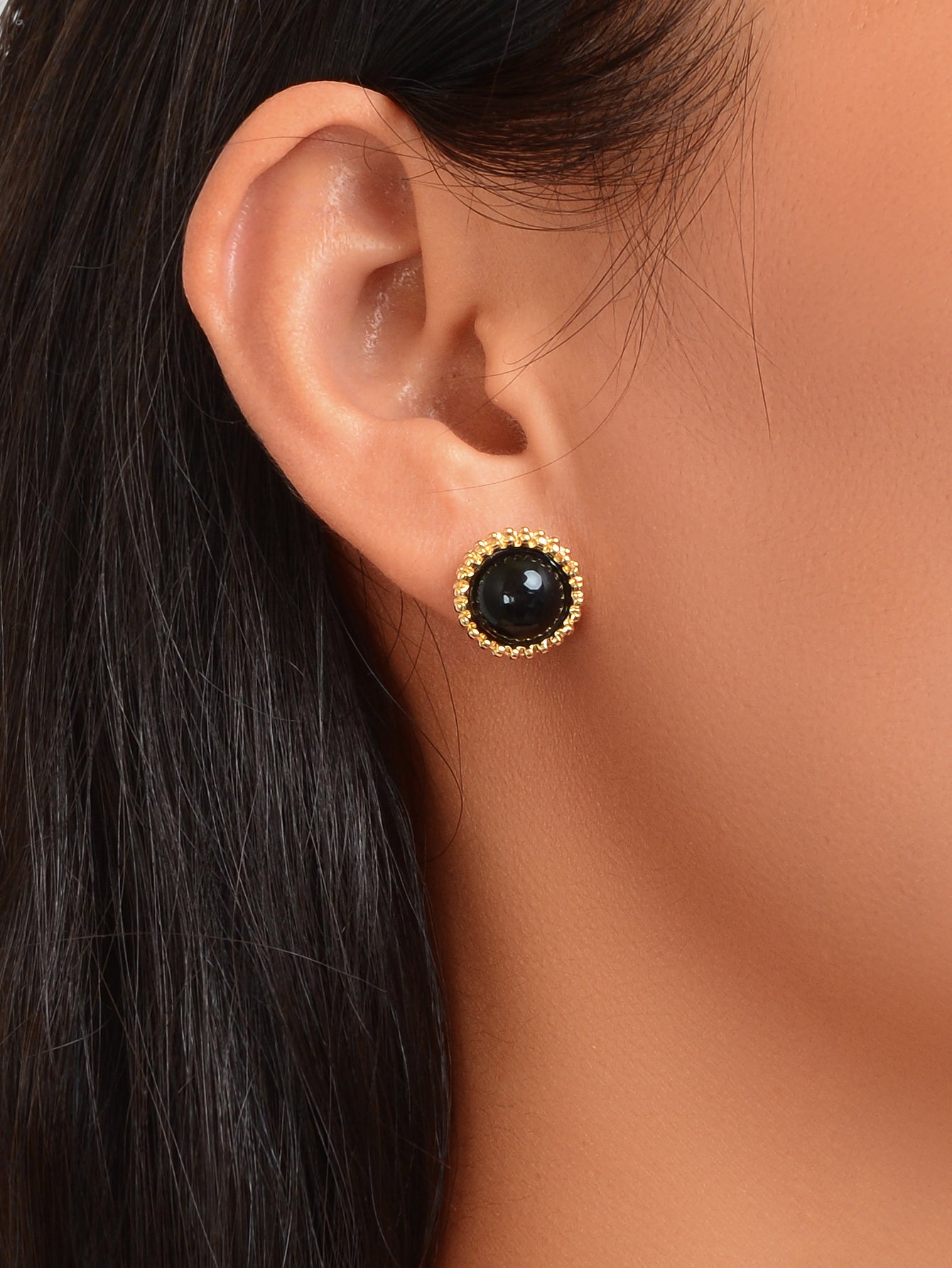 Women Dainty Gifts Gold Silver Plated Pearl Round Stud Wedding Bridal Earrings