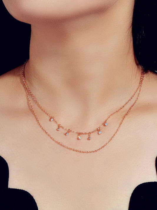 Ladies Jewellery Multi-layer Gold Chain Beads Charm Clavicle Necklace Girls Gift