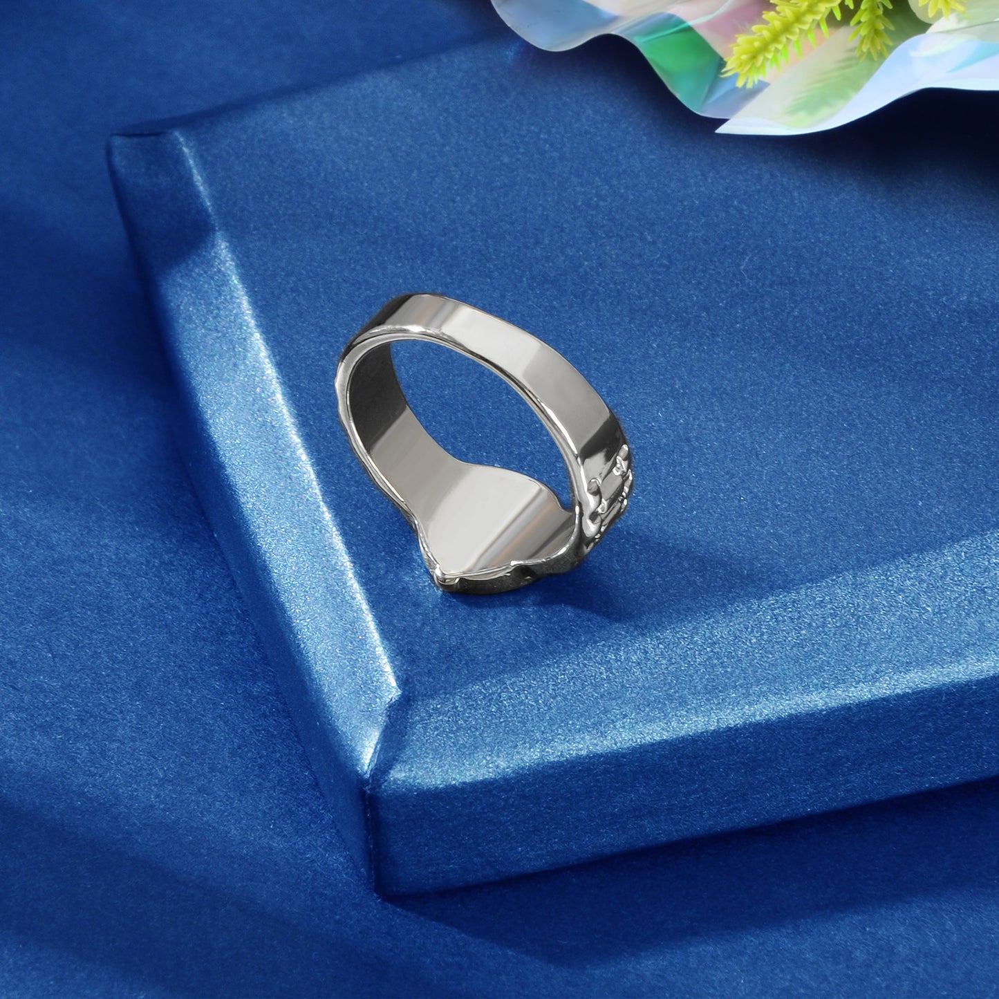 Black Enamel Watch Design Silver Fashion Women Cute Finger Ring Wholesale Price