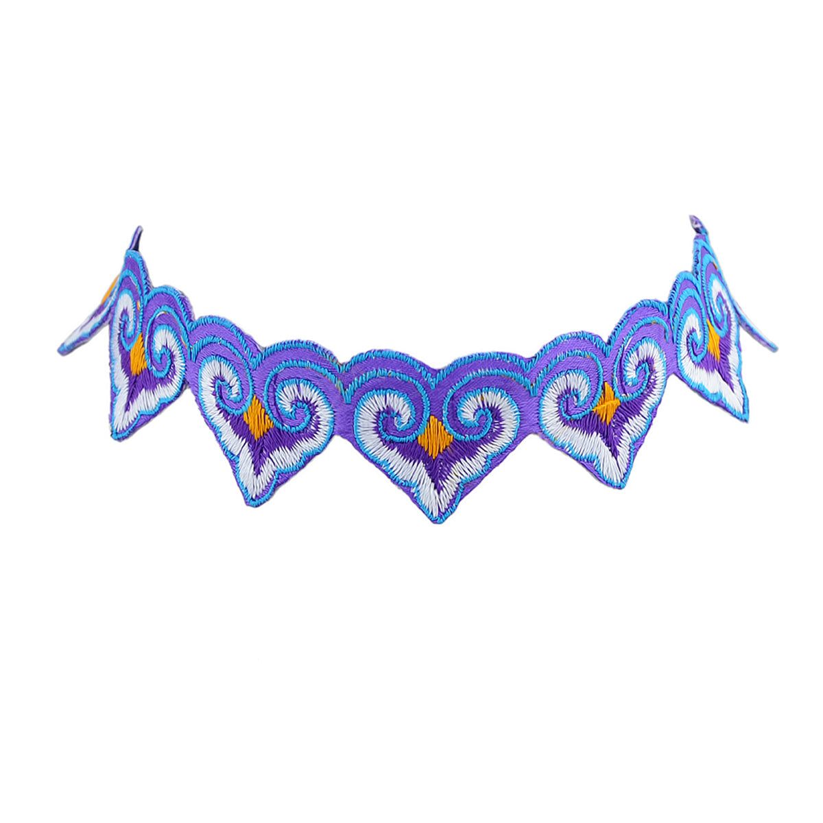 Traditional Jewelry Style Colorful Embroidery Heart Tattoo Choker Women Necklace