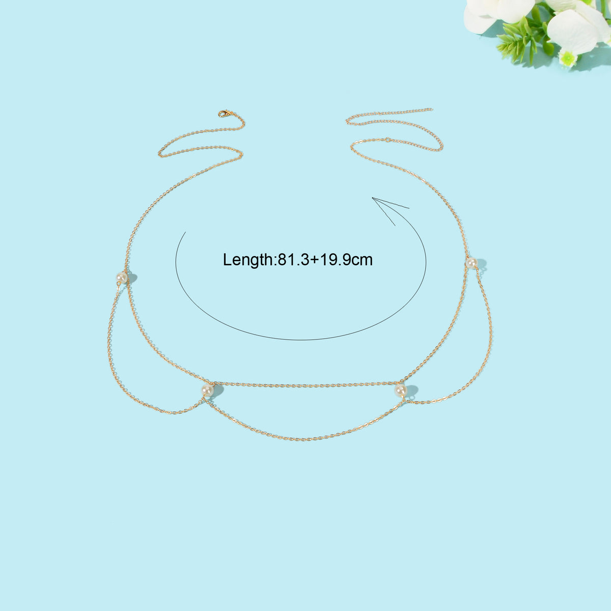 AU Local Multilayer Body Belly Jewellery Adjustable Waist Chain Pearl Body Chain