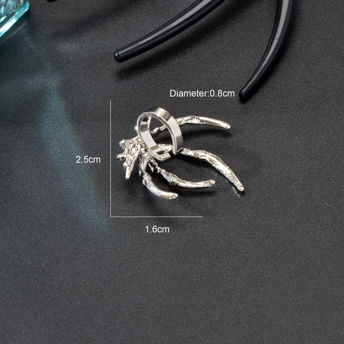 1 pc Punk Hip Hop Style Silvery Spider Ear Cuff Non Piercing Wrap Earring